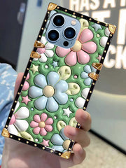 3d flower square phone case