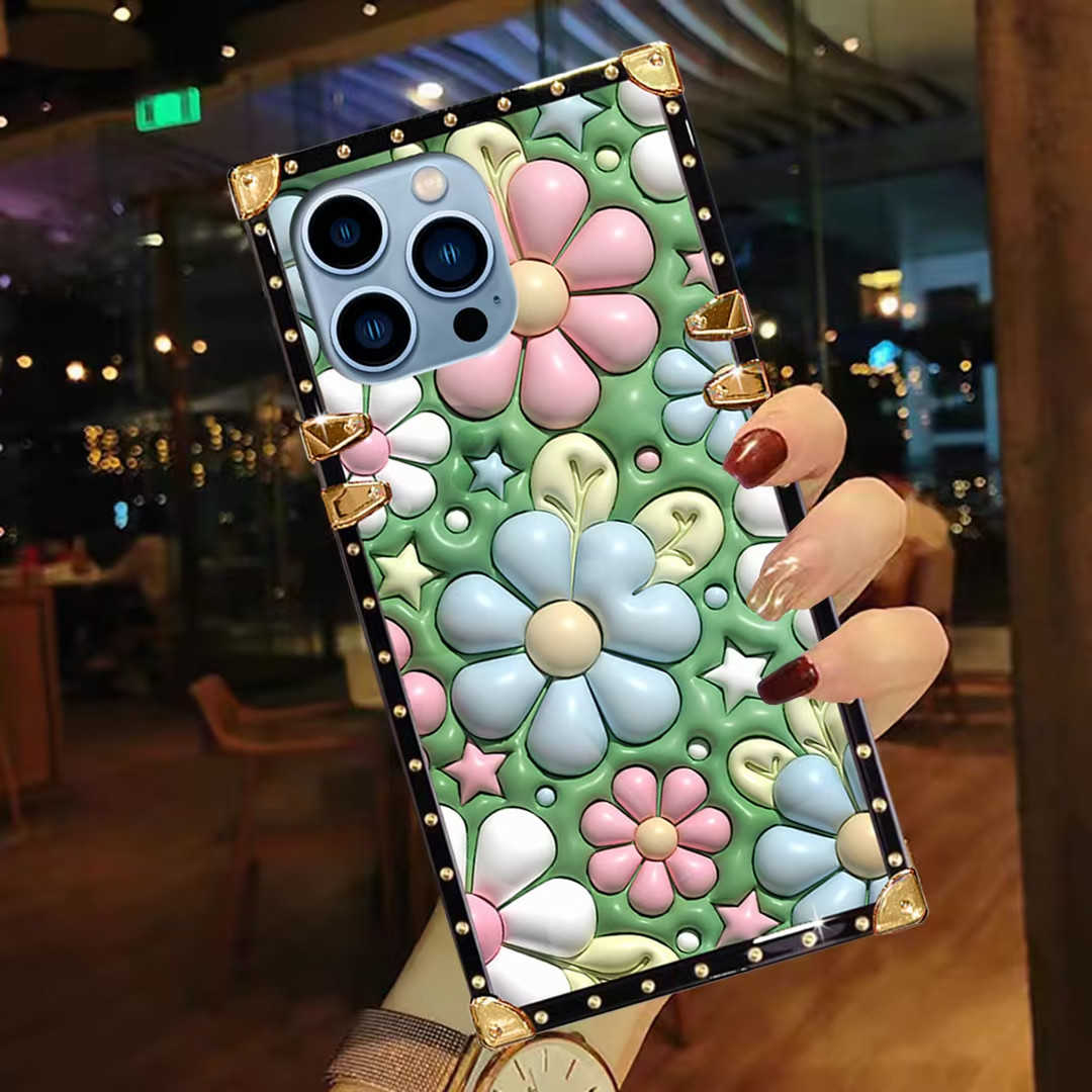 3d flower iphone square case