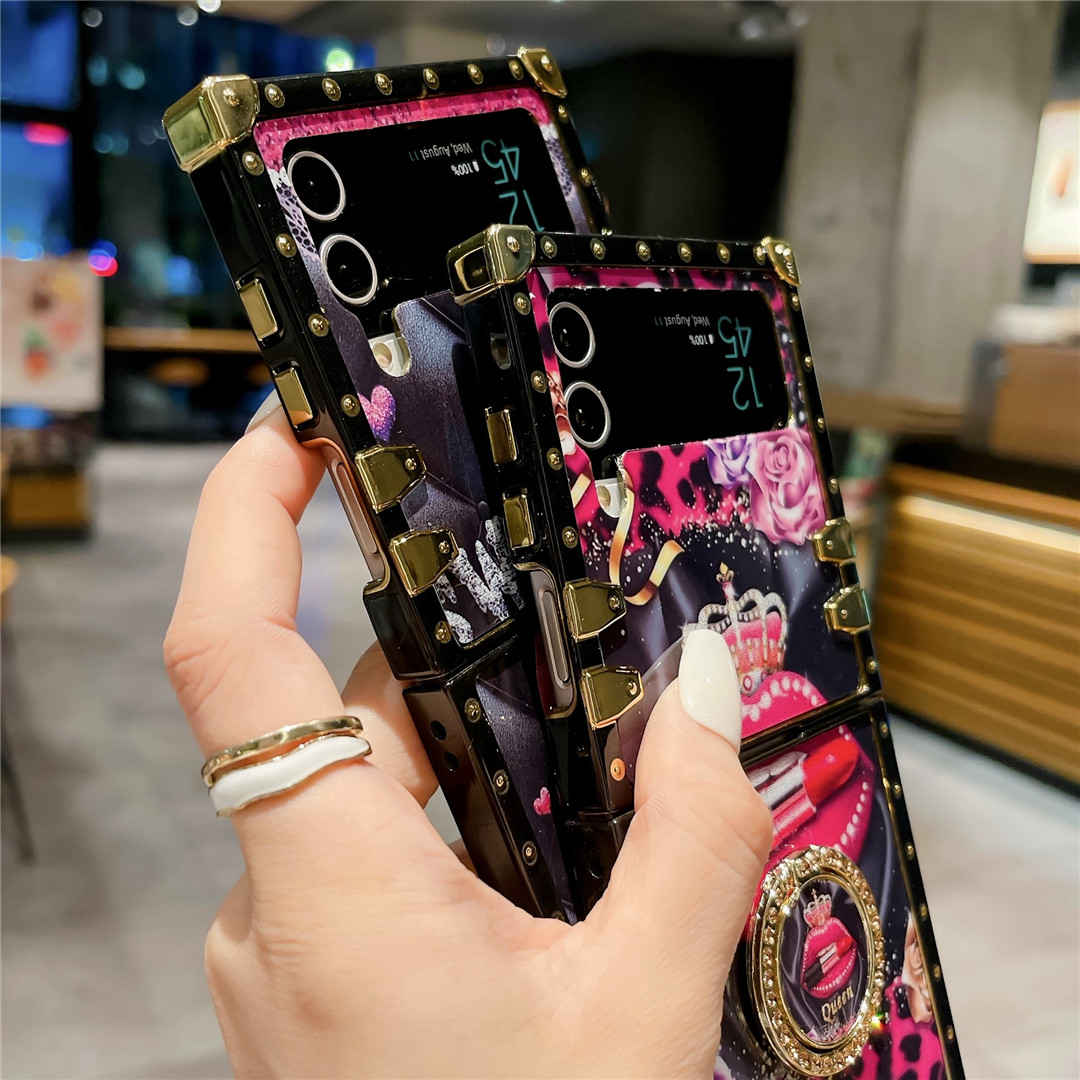 crown print phone case for z flip 3