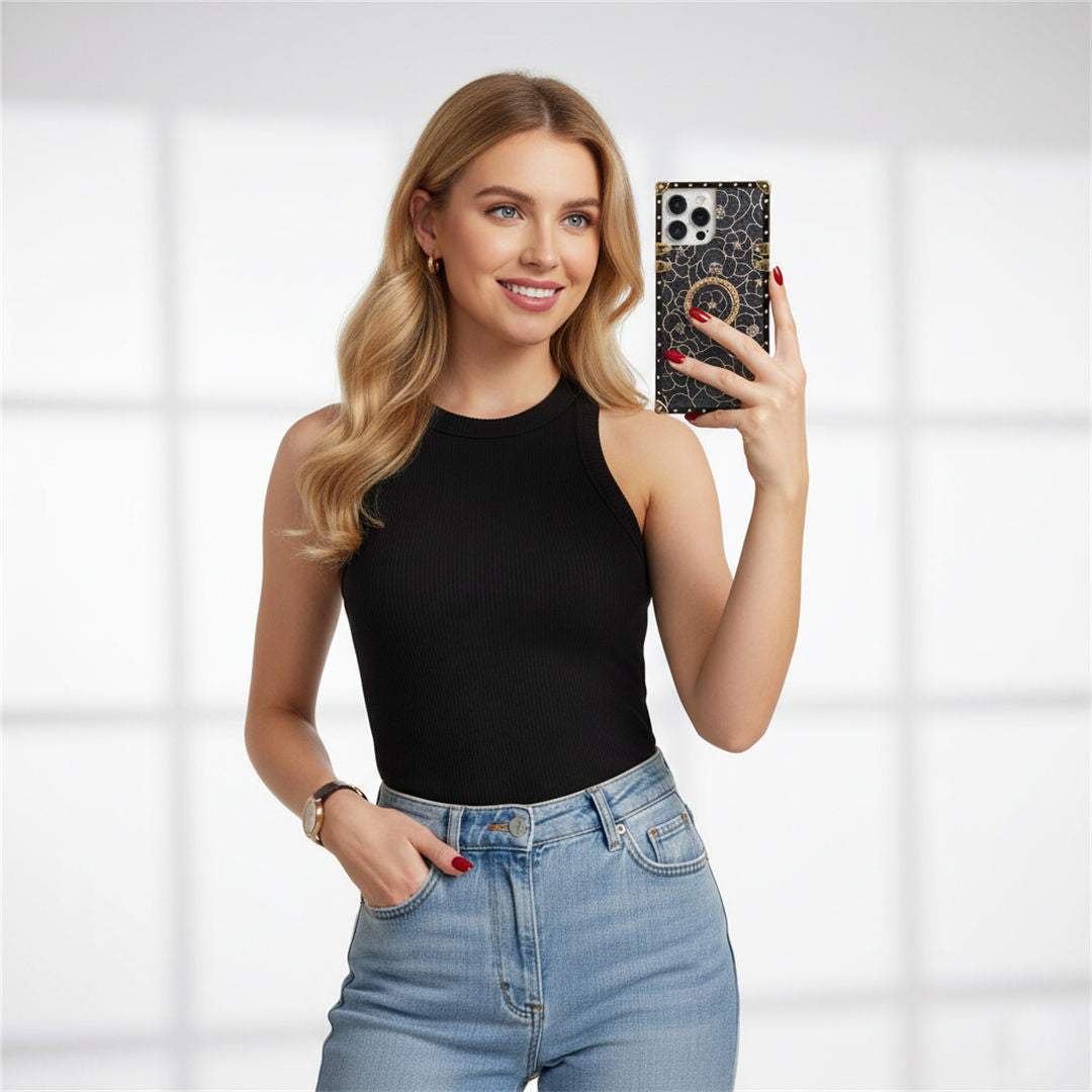 abstract floral square iphone case