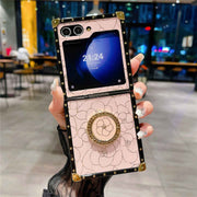 abstract floral galaxy z flip 5 case