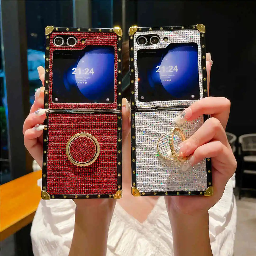 luxury z flip 5 phone case with ring