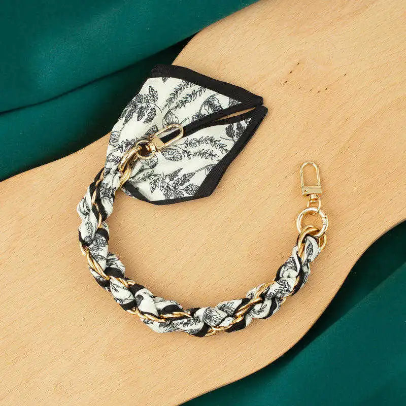 A Silk Scarf Hand-held Mobile Phone Wristlet Chain