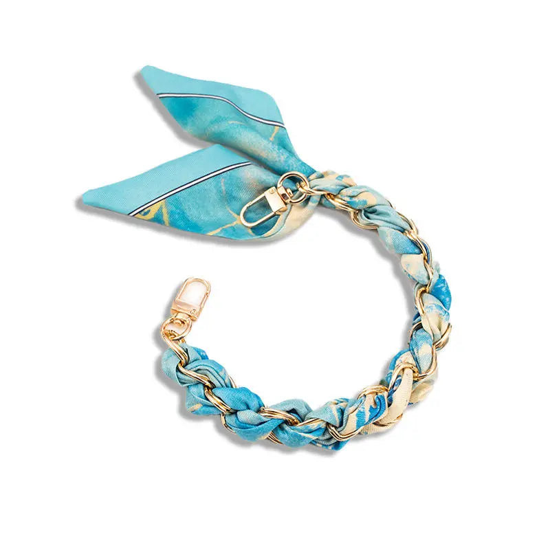Silk Scarf Hand-held Mobile Phone Wristlet Chain