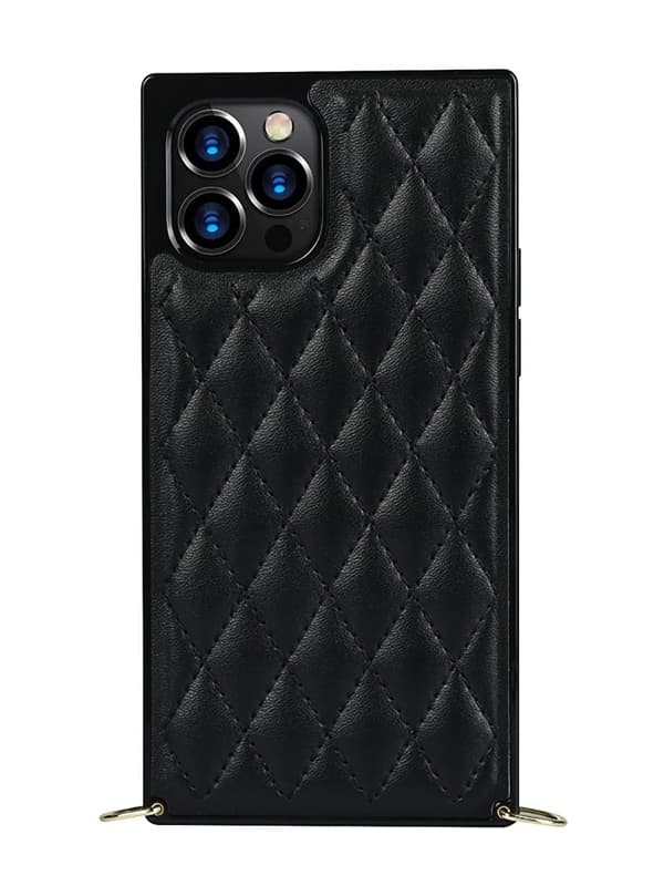 black quilted iphone case
