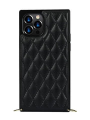 black quilted iphone case