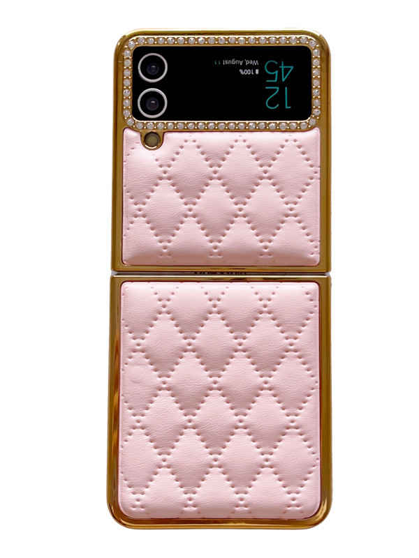 Dashed Diamond Soft Leather Galaxy Z Flip 3/4/5 Case