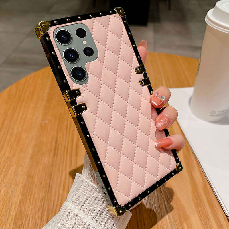 pink soft leather samsung case