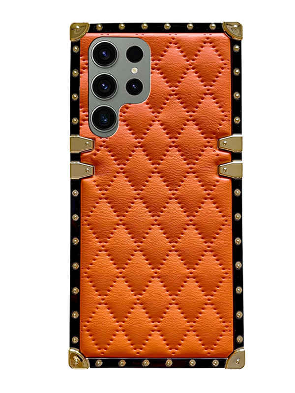 orange diamond pattern samsung case