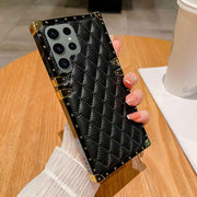 black leather galaxy phone case