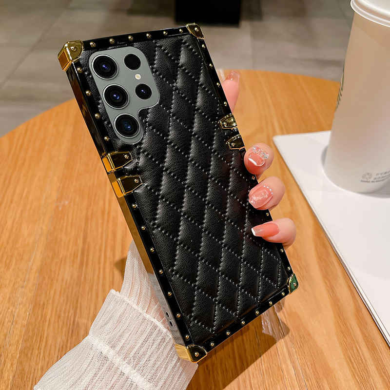 black leather galaxy phone case