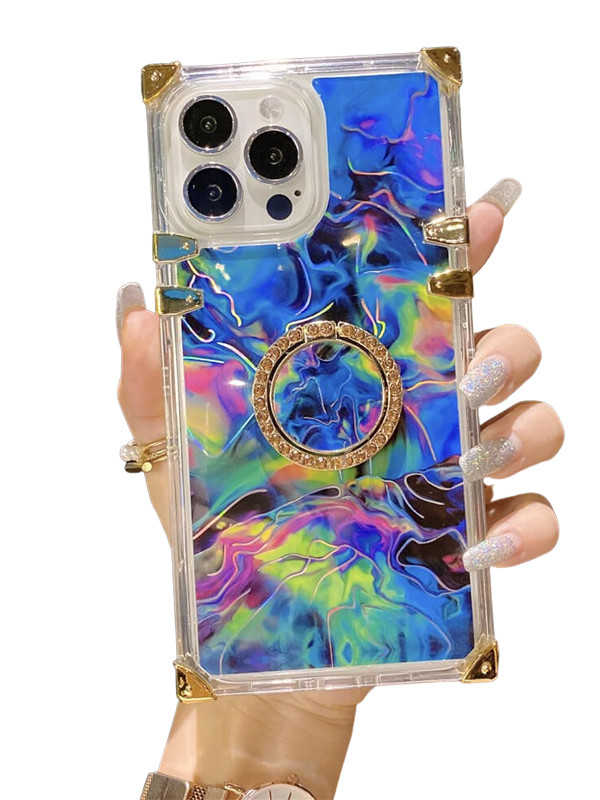 dizzy swirl square clear iphone case