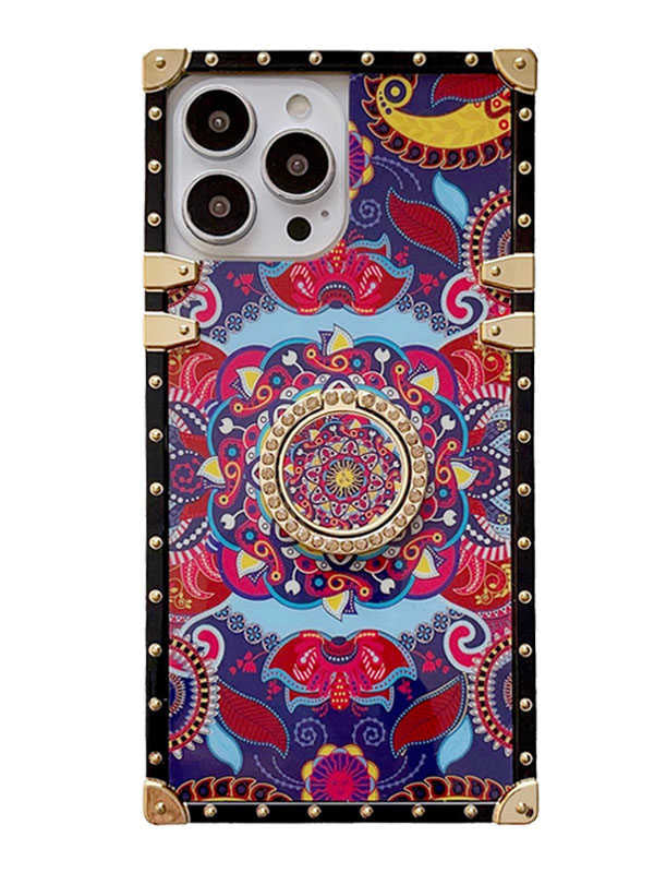 mandala print square iphone case