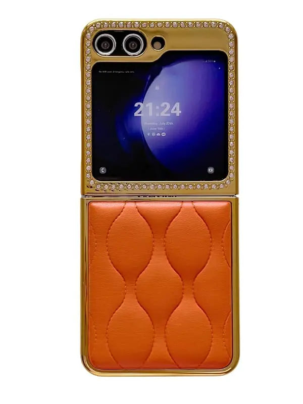 luxury leather z flip 5 case