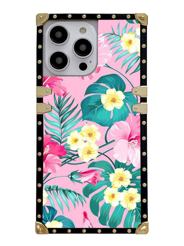 palm leaves square iphone case