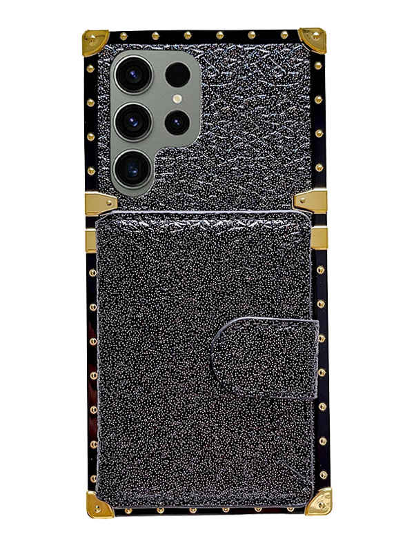 black leather samsung wallet case