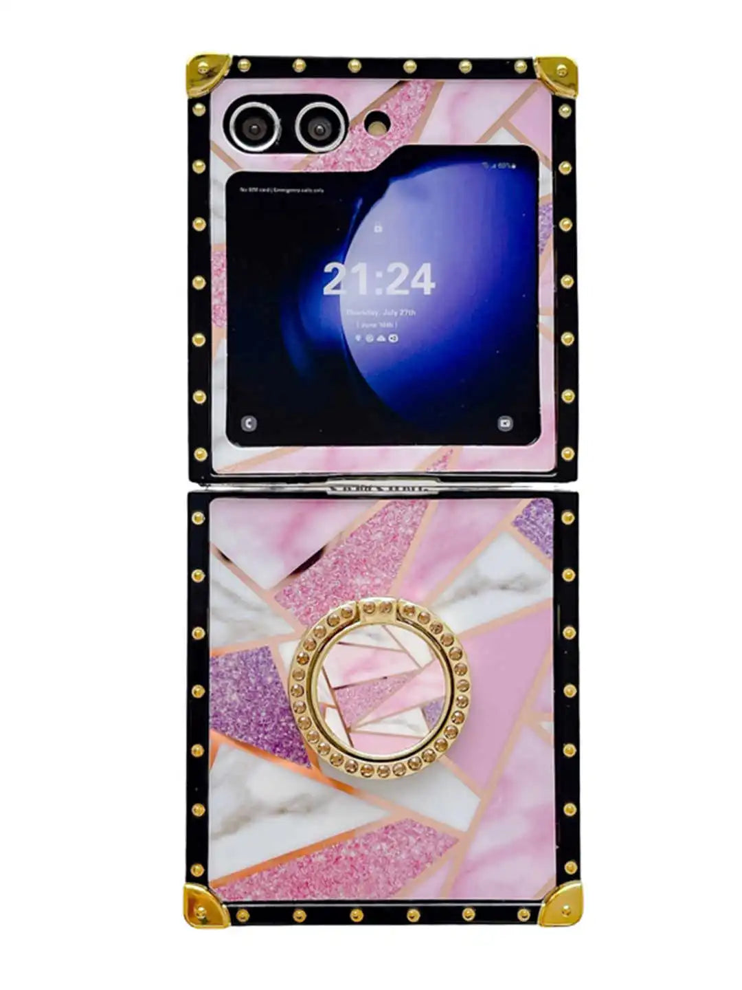 pink marble z flip 5 case