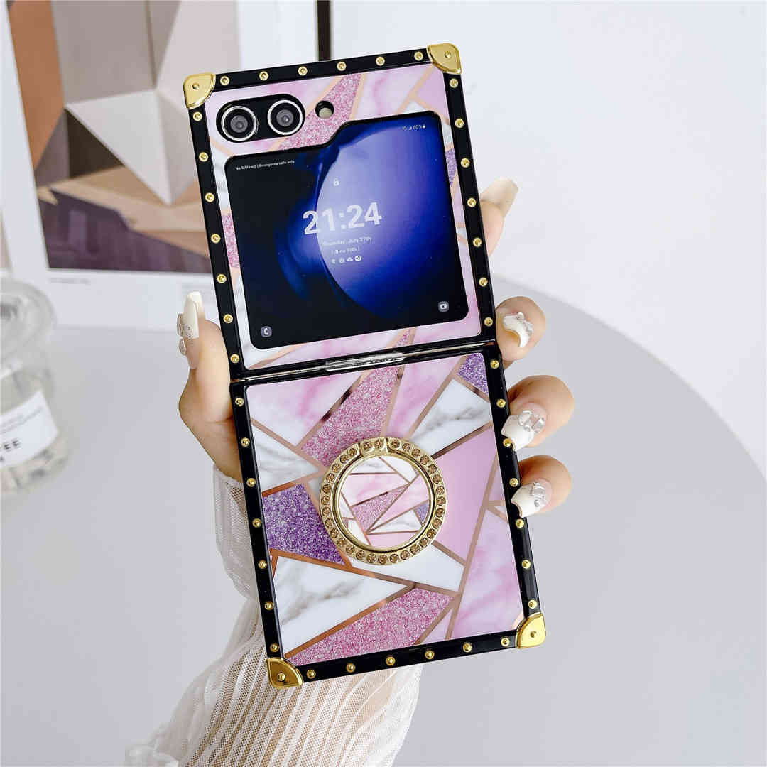 glitter marble galaxy z flip 5 case