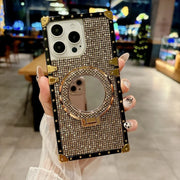 gold glitter iPhone case with ring