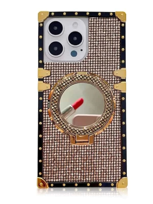 sparkly phone case with mirror