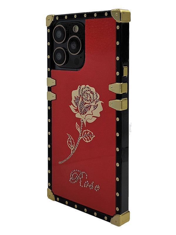 Rhinestone Rose iPhone Case with Ring