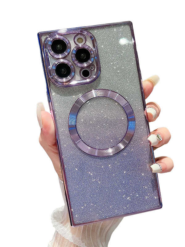 glitter square iphone case