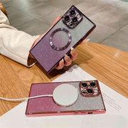 glitter square iphone case magsafe