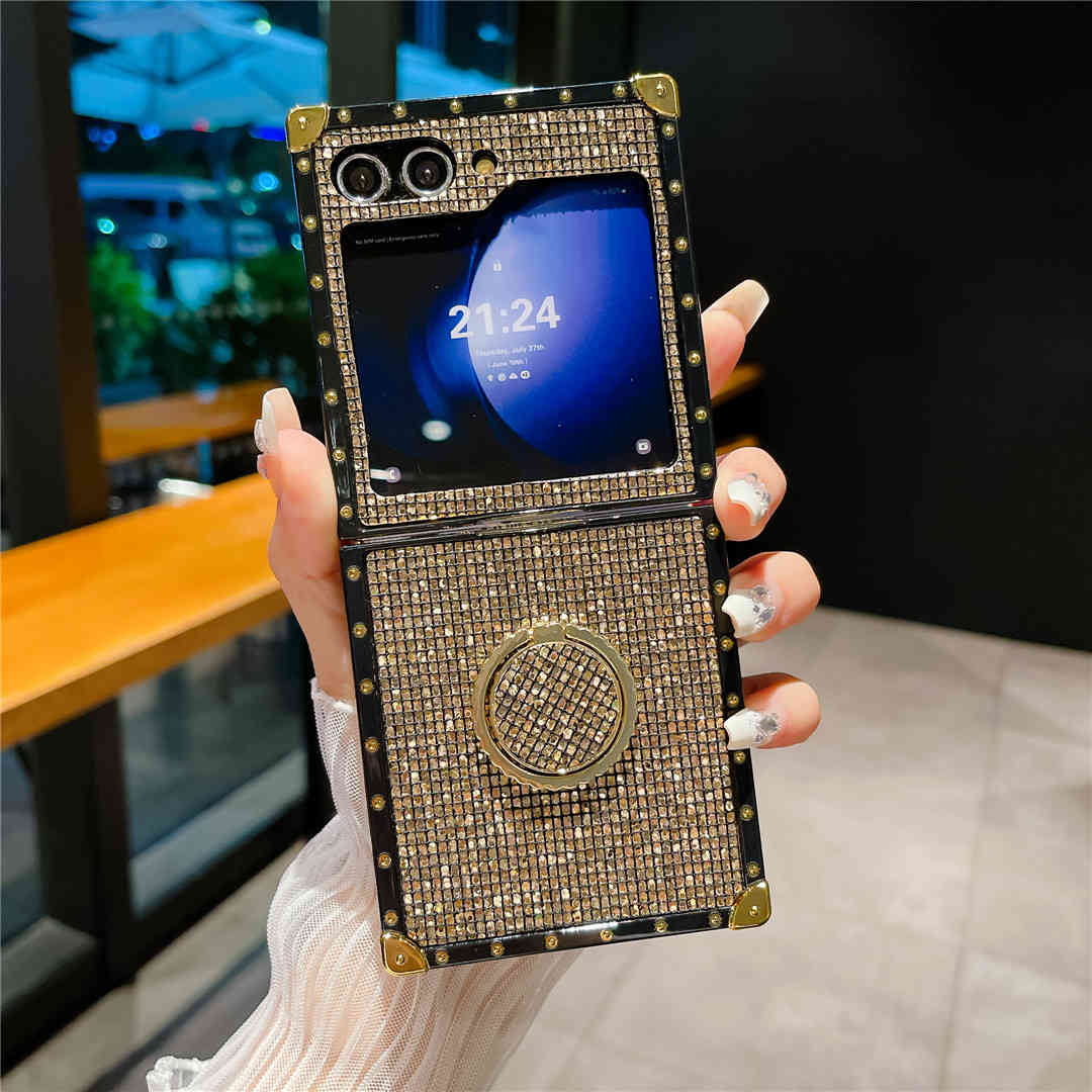 sparkling phone case with ring