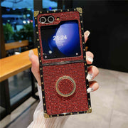 red glitter samsung phone case with ring