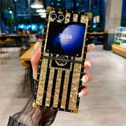 gold galaxy z flip phone case