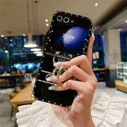 black z flip phone case with ring