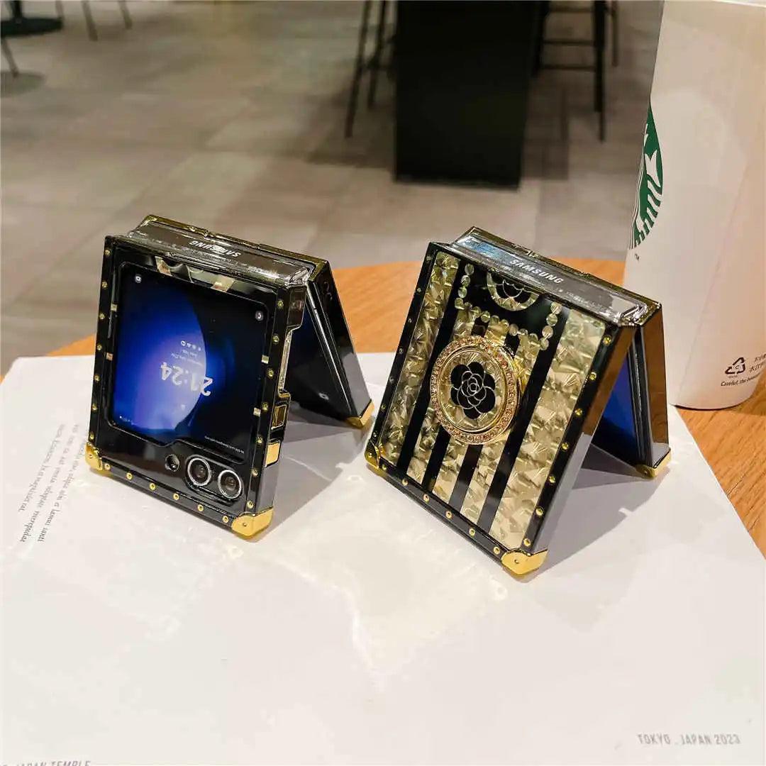 luxury z flip 6 case with ring