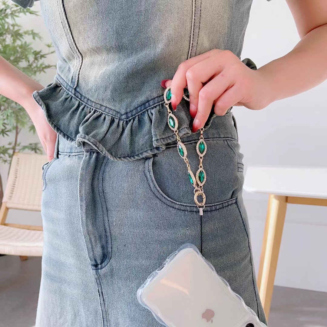 emerald phone wristlet