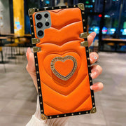 orange leather samsung phone case