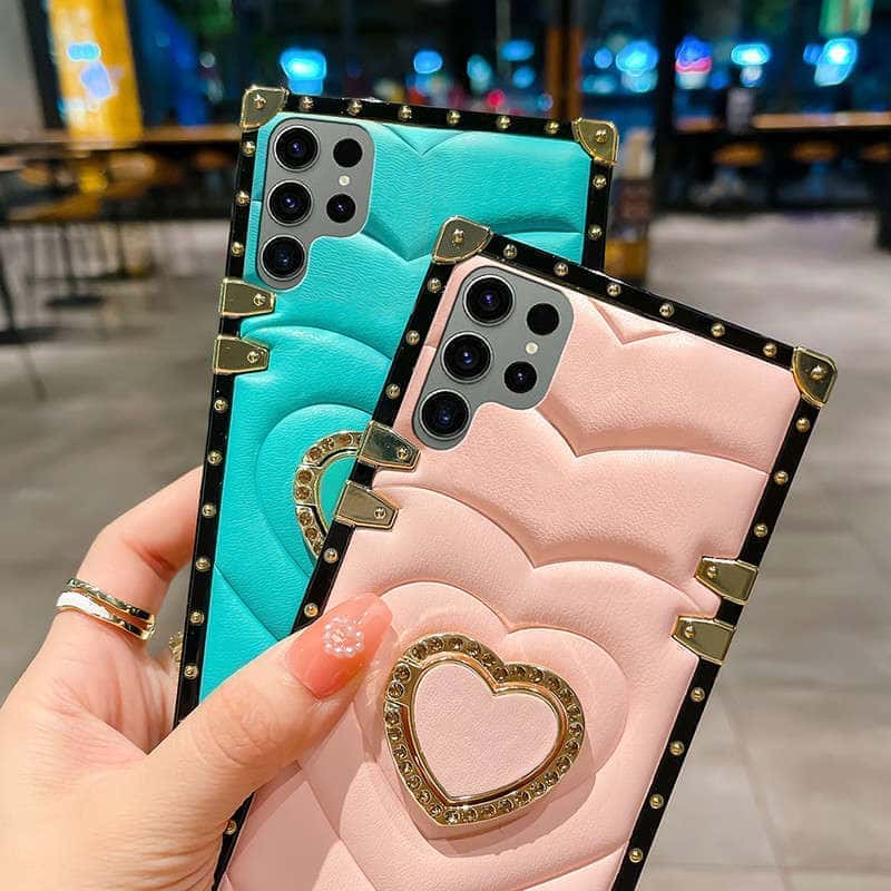 soft leather s24 ultra phone case with ring
