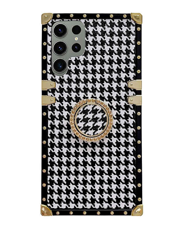 houndstooth galaxy s23 ultra square case
