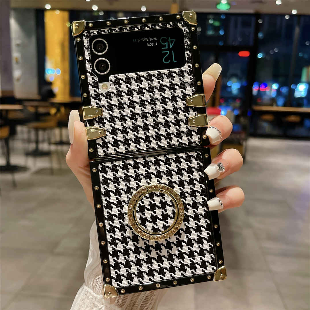 houndstooth galaxy z flip 3 case