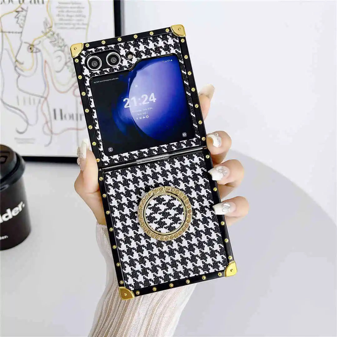 protective z flip phone case with ring