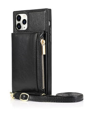 black leather iPhone wallet case
