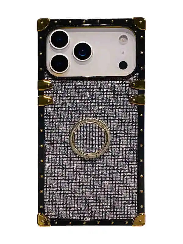 Bling Phone case with ring holder on a white background