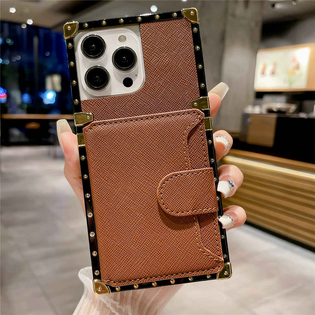 coffee square iphone case with card holder