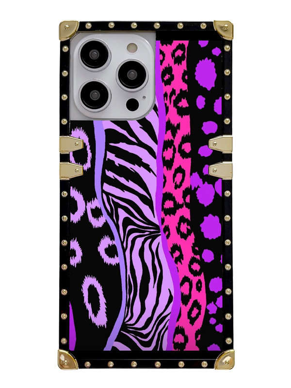 leopard stripes square iphone case