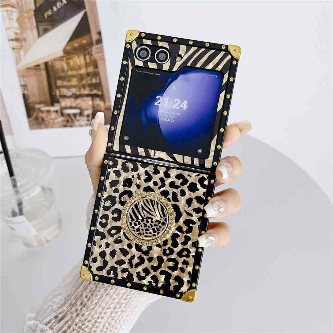 metallic leopard z flip 5 case
