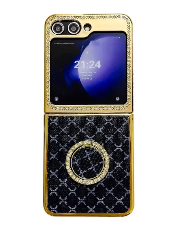 Luxury Leather Phone Case with Ring for Galaxy Z Flip 5/6 Luxury Leather Phone Case with Ring for Galaxy Z Flip 5/6