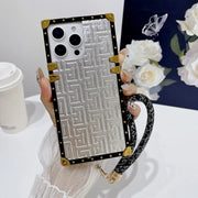 square iphone 16 pro case with wristlet