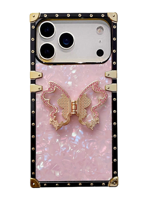 Opal Shell iPhone Case with Metal Butterfly Kickstand | Modacases Opal Shell iPhone Case with Metal Butterfly Kickstand | Modacases