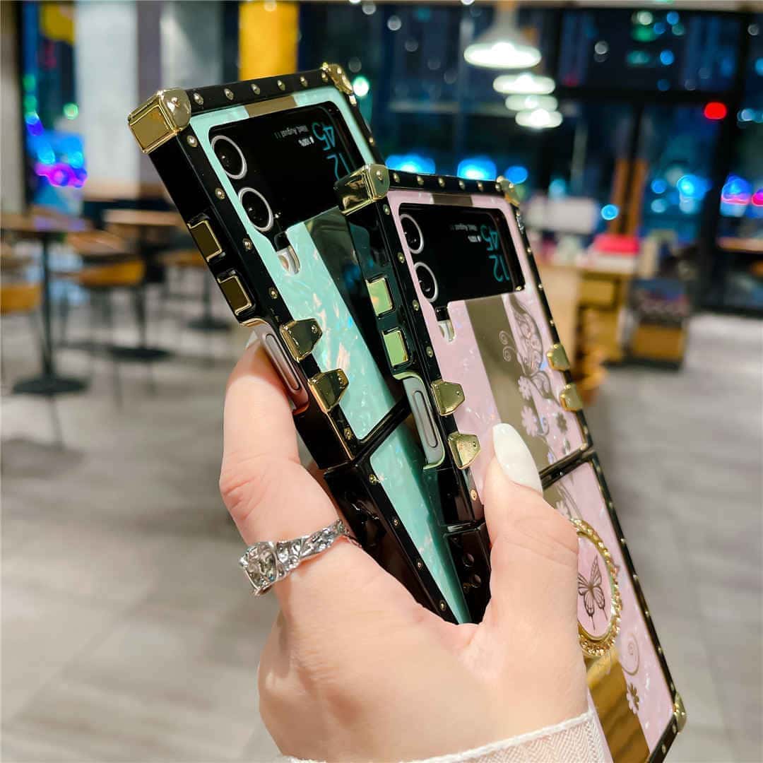 opal shell z flip phone case