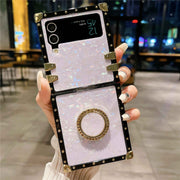 purple opal shell z flip phone case
