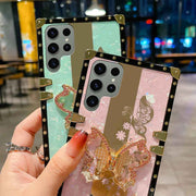 mirror s24 phone case with butterfly stand