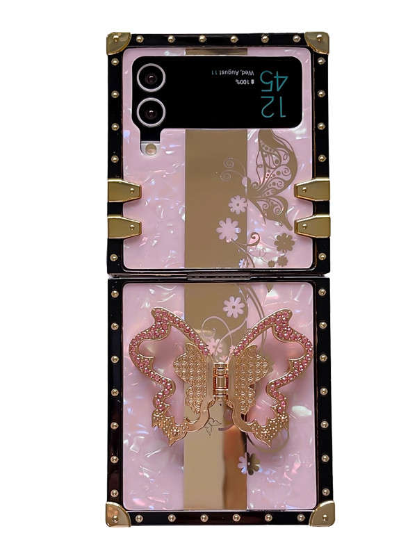 opal shell galaxy z flip case with stand